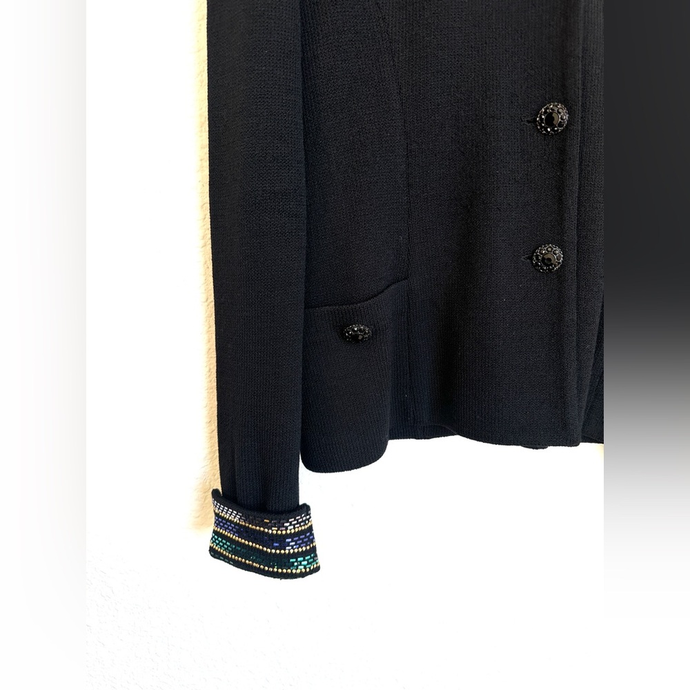 St John Evening Santana Knit jacket with silver Beading size 10 - Picture 4 of 12
